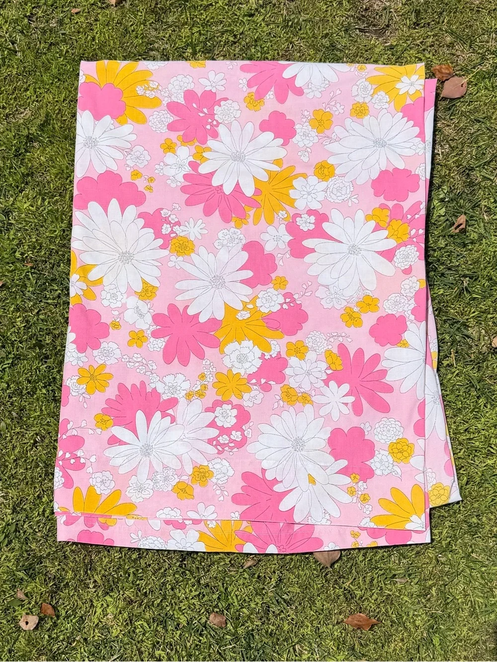 VTG Cannon Monticello Pink Blossom Festival 2-Piece Sheet Set Flower Power READ
